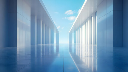 Modern Minimalist Architecture 3D Illustration