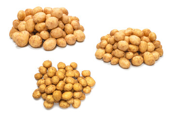 Raw potato isolated on a white background.