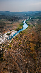 Travessia Natureza Chapada Veadeiros Cerrado Rio Preto Cachoeira Caminhada Trekking Paisagem Seca...