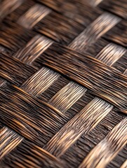 Rattan background with an intricate woven texture, ideal for organic product packaging, interior design, or furniture-themed illustrations.