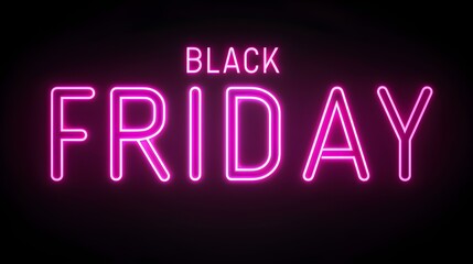 Magenta 'BLACK FRIDAY' Neon Sign on an elegant Dark Background