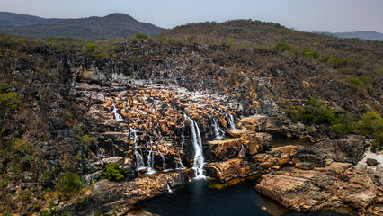 Travessia Natureza Chapada Veadeiros Cerrado Rio Preto Cachoeira Caminhada Trekking Paisagem Seca...