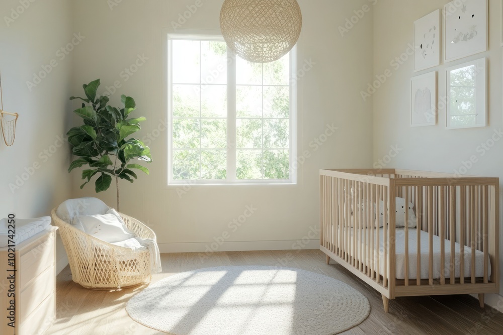 Wall mural bright and inviting minimalist nursery space