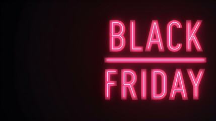 Red 'BLACK FRIDAY' Neon Sign on an elegant Dark Background