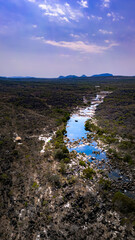 Travessia Natureza Chapada Veadeiros Cerrado Rio Preto Cachoeira Caminhada Trekking Paisagem Seca...