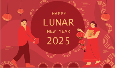 Happy Chinese New Year 2024 year of dragon vector illustration background poster