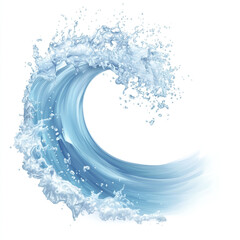 Realistic water splash isolated wave-style on a transparent background
