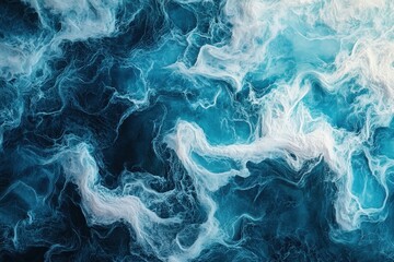 Obraz premium Abstract blue and white swirling pattern resembling water or clouds.