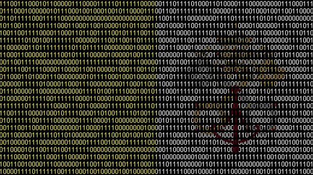 Binary code on flag of Vatican City (Holy See). Program source code or Hacker concept on Vatican flag, Holy See flag. Vatican City digital technology security, hacking or programming