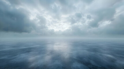 Obraz premium Sea Fog Background with Cloudy Sky Illustration