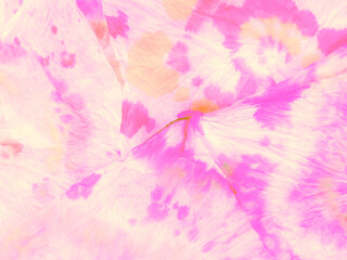Pink Colorful Tie Dye. Color Oil Painting. White