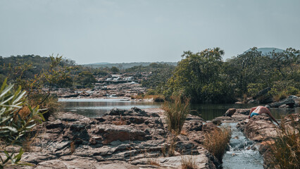 Chapada Veadeiros Cerrado Paisagem Rios Seca Goiás Brasil Ecoturismo Natureza Trilha Montanhas...