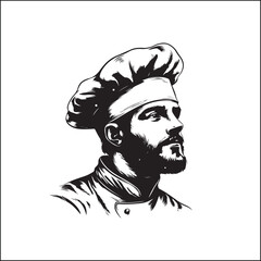 chef, cook, hat, cooking, illustration, food, restaurant, icon, vector, cartoon, 3d, symbol, cuisine, cap, person, kitchen, object, silhouette, uniform, design