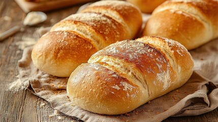   Two slices of bread rest on a sheet of paper on top of a wooden table