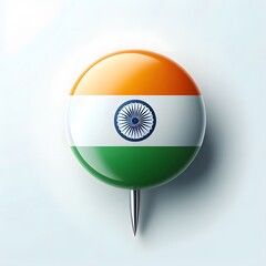 Indian flag pin, Indian flag in a badge, Flag circle symbol, Location tag
