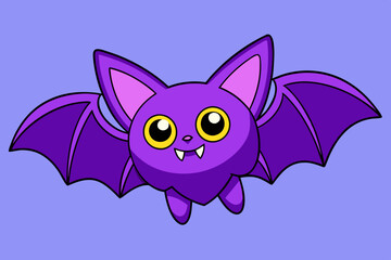 Purpale cartoon Bat creepy kawaii 