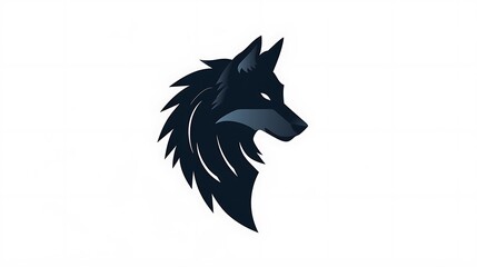 Create a sleek minimalistic wolf logo icon isolated on a white background