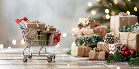 During the holiday season, shopping revolves around the purchase of gifts and decorations for festive occasions such as Christmas. This includes ornaments, presents, and decor items for celebrations
