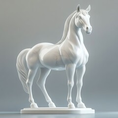 Fototapeta premium white marble horse sculpture