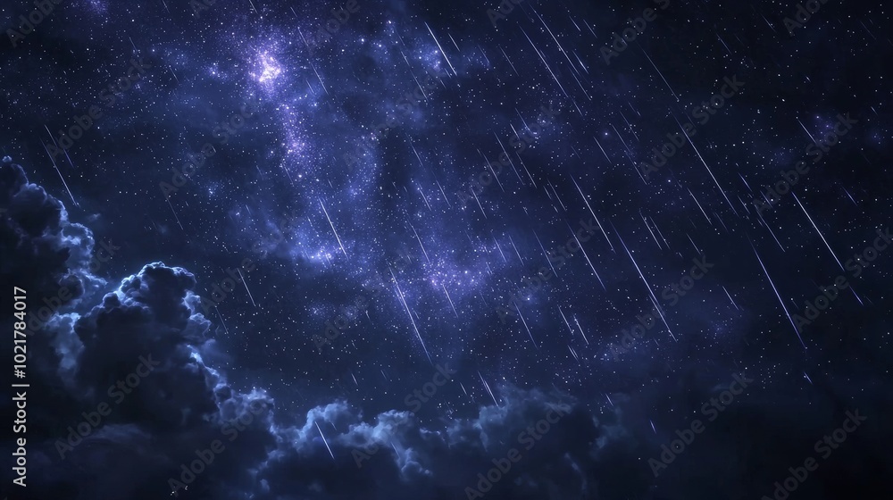 Poster stars trailing across the night sky in a timelapse generative ai
