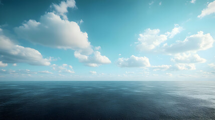 Obraz premium Calm Ocean with White Clouds Background Image