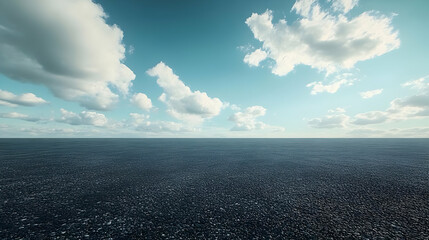 Sea and Sky with White Clouds 3D Render
