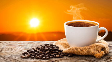 Dawn's Delight: Coffee and Sunlight Brighten Up the Morning with Pure Bliss