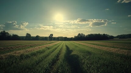 Obraz premium Timelapse of Shadows Moving Across a Field as the Sun Traverses the Sky Generative AI