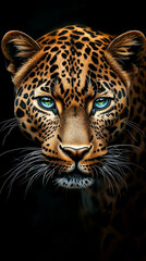 Fototapeta premium leopard is beautiful, clear image, phone wallpaper, background, snapshot