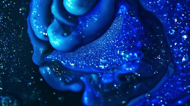 Blue slime texture with glitter
