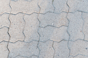 Mosaic Pattern of Interlocking Concrete Pavers in Soft Natural Light