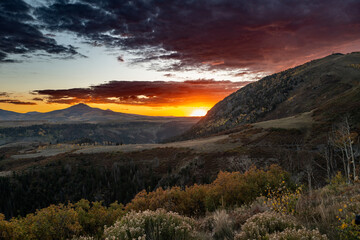 sunset over the mountains