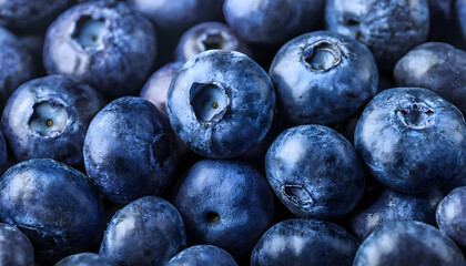 Background from freshly picked blueberries, close-up