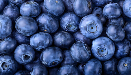 Background from freshly picked blueberries, close-up