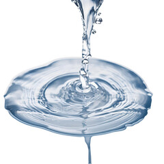 Water Droplet Splash: A single drop of water falls into a pool, creating a captivating splash with concentric ripples, showcasing the beauty and fluidity of water.  