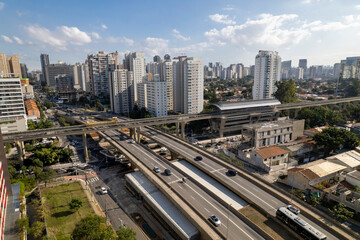 Aerial view of Campo Belo in São Paulo showcasing urban buildings and greenery on a sunny day