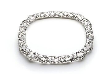 Obraz premium Silver Curb Chain Bracelet Isolated on White Background