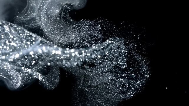 A scattering of small silver glitter