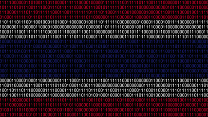 Binary code on flag of Thailand. Program source code or Hacker concept on Thai flag. Thailand digital technology security, hacking or programming