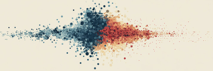 Fototapeta premium Abstract background with blue, red, and yellow circles.