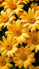 Daisies background. Yellow chamomiles. Smartphone screensaver