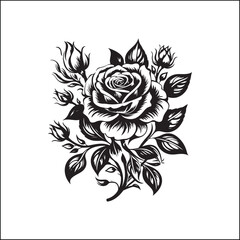 black and white roses,flower, floral, rose, vector, vintage, pattern, illustration, leaf, design, nature, decoration, flowers, plant, drawing, art, ornament, seamless, sketch, wedding, element, roses,