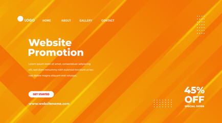 Abstract geometric orange background. Modern website template for landing page