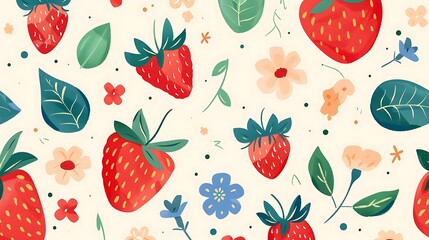 Berries set on abstract background. Cherry, raspberry, blueberry, blackberry, strawberry and other berry taste. Fresh summer juicy berry. Flat Vector illustration