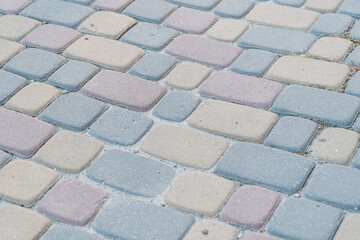 Cobblestone Pathway with Soft Pastel Colors in Urban Setting