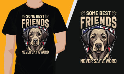 Vector-based grunge and badge-type pug t-shirt design for Labrador Retriever dog lover’s people