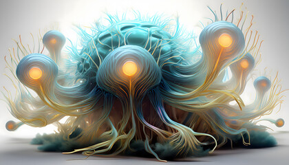 Obraz premium Alien Microorganism Microscopic View