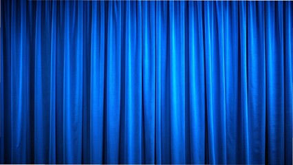 Close-up of a blue curtain with vertical folds, spotlighted in a theater setting, showcasing rich blackout fabric texture.