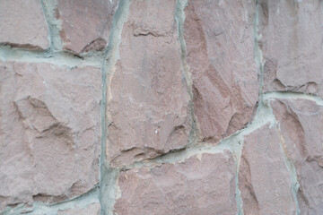 Textured Rustic Brown Stone Wall with Slightly Weathered Appearance
