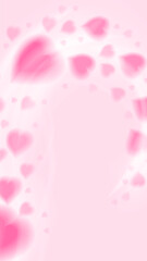 Obraz premium Heart trail valentines day stories template. Rose petals heart frame isolated on pink background. Stock vector illustration isolated on white background.